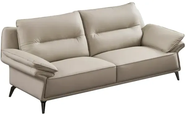 EK-D836 MODERN LIGHT GRAY  TOP GRAIN LEATHER  WITH LEATHER MATCH SOFA