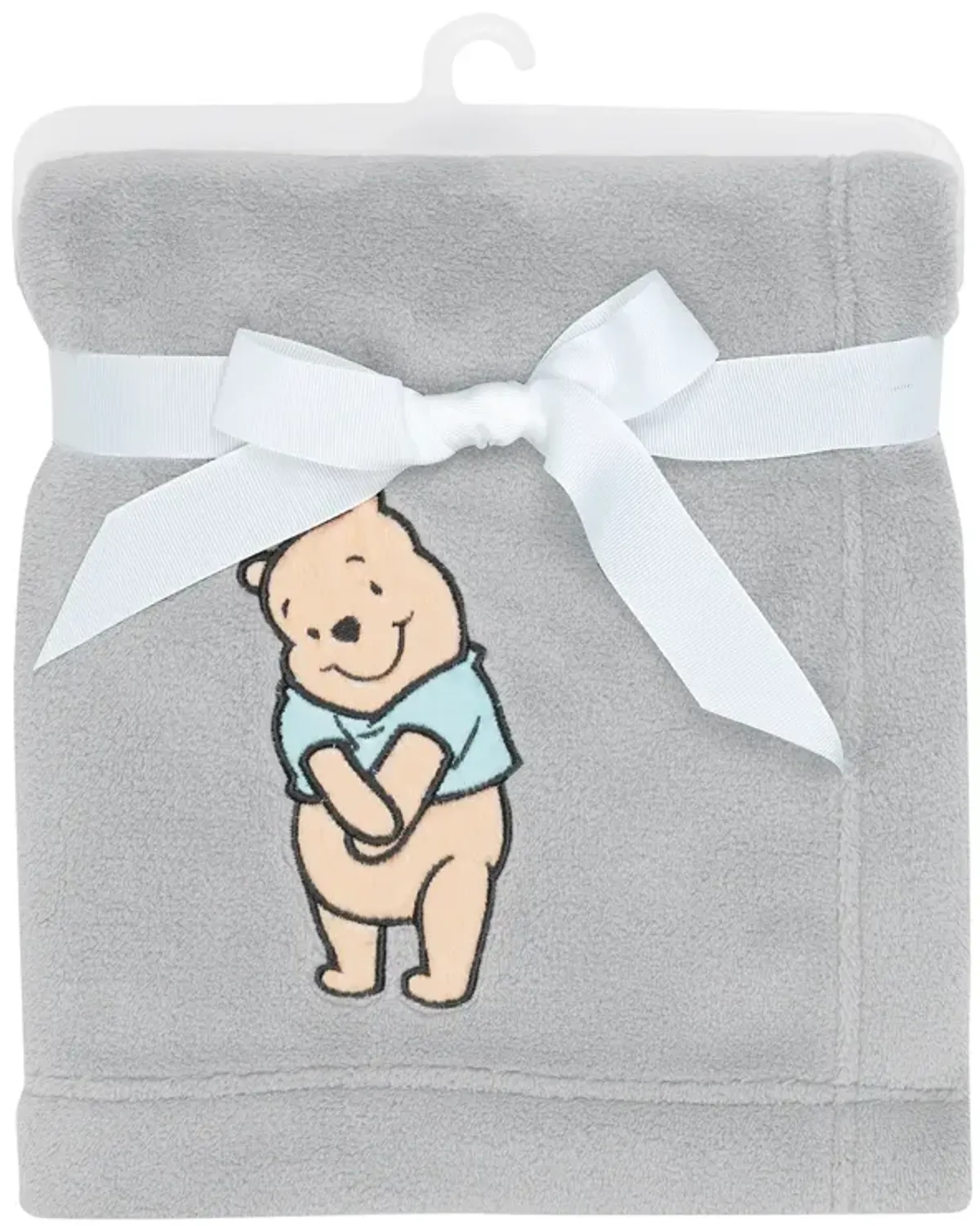 Lambs & Ivy Disney Baby Winnie the Pooh Hugs Gray Soft Fleece Baby Blanket