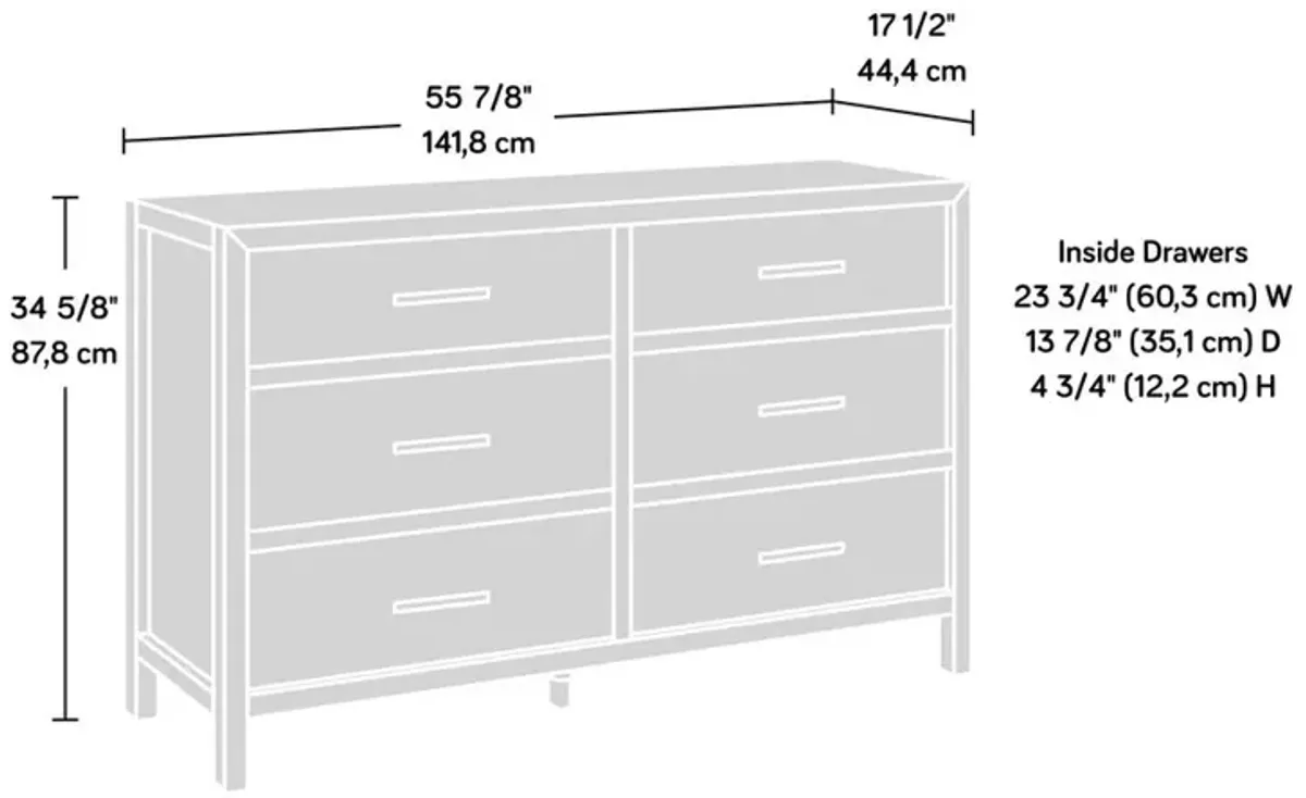 Sauder Pacific View 6 Dresser Prime Oak