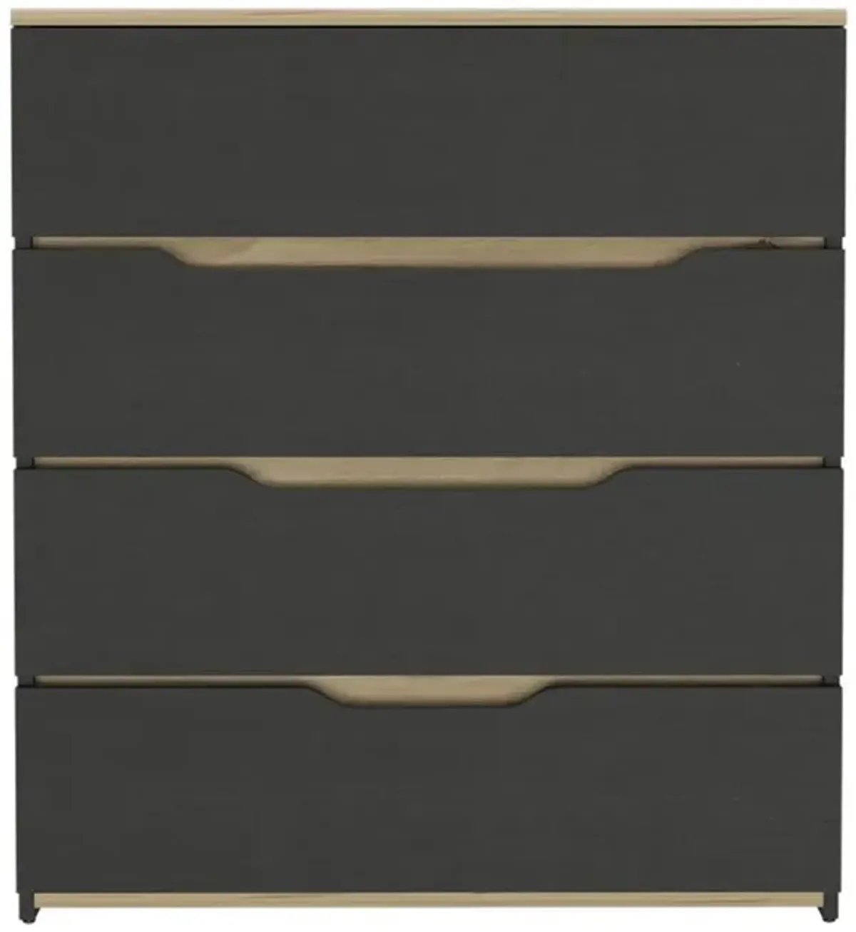 DEPOT E-SHOP Aralia Drawer Dresser-Four Drawers, Countertop-Black/Light Oak, For Bedroom