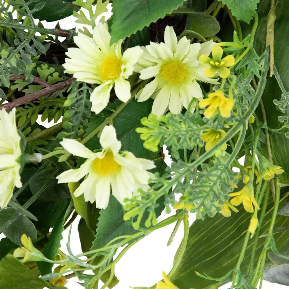 Mixed Foliage and Daisy Spring Wreath - 20"