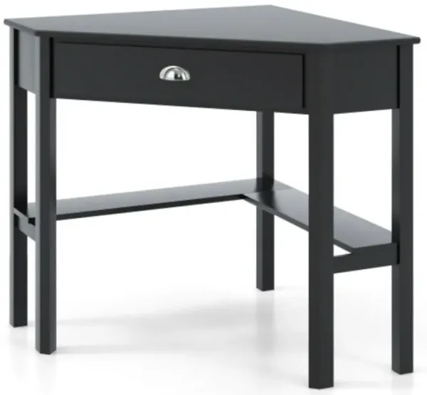 Hivvago Corner Wooden Piece Laptop Computer Desk-Rustic Brown