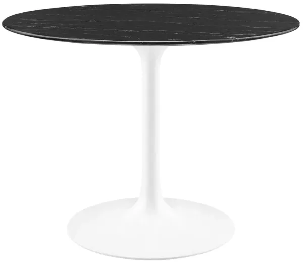 Modway - Lippa 40" Round Artificial Marble Dining Table White Black