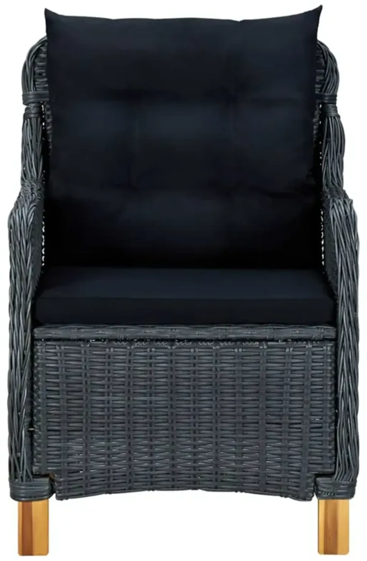 vidaXL Garden Chairs with Cushions 2 pcs Poly Rattan Dark Gray