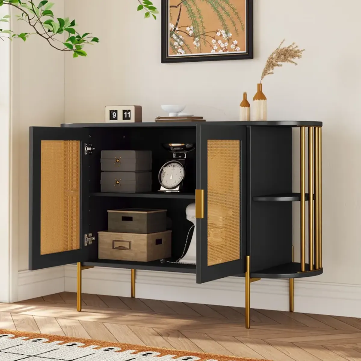 Merax 2-Door Elegant Curved Sideboard Cabinet