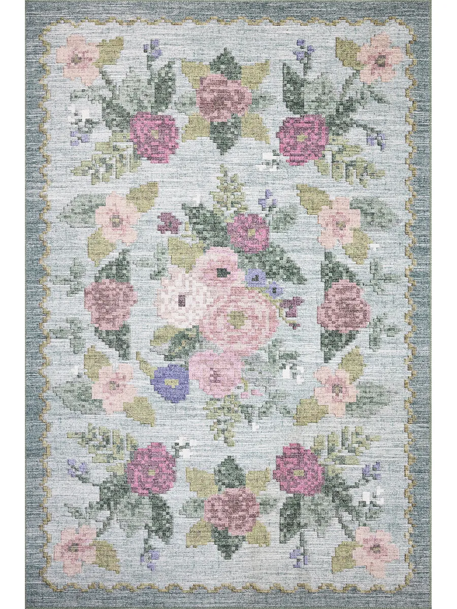 Rosa RSA-02 Sky 2''6" x 9''6" Rug by Rifle Paper Co.