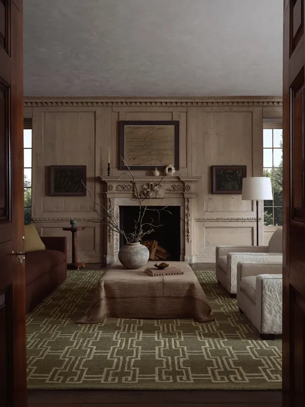 Barrow BAR02 Moss/Beige 9'3" x 13' Area Rug by Jeremiah Brent x Loloi