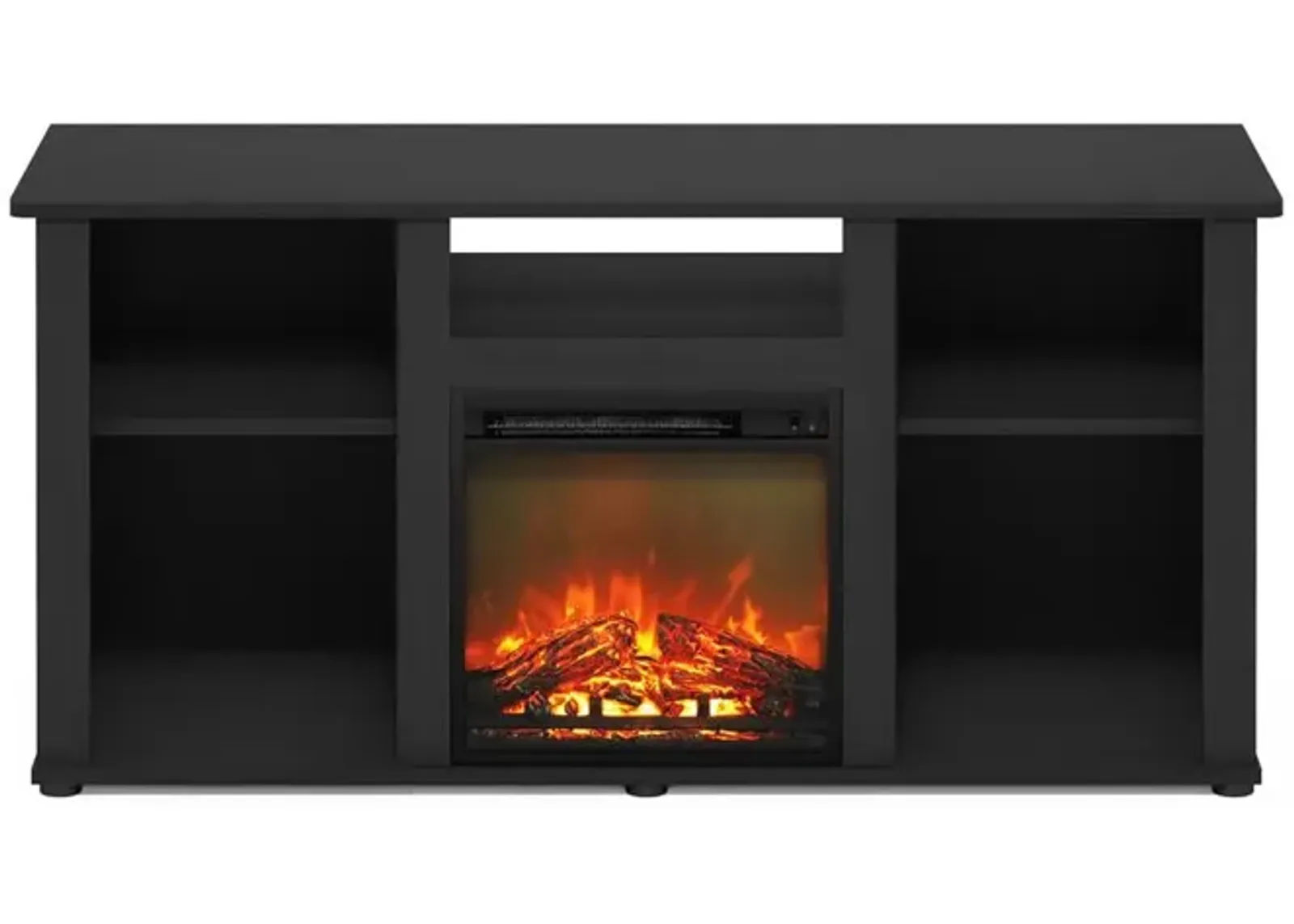 Fireplace TV Entertainment Center with Open Storage Compartment for TV up to 55"