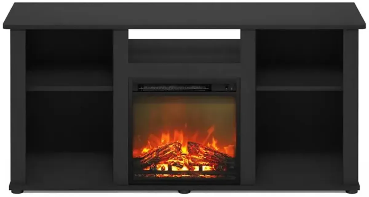 Fireplace TV Entertainment Center with Open Storage Compartment for TV up to 55"