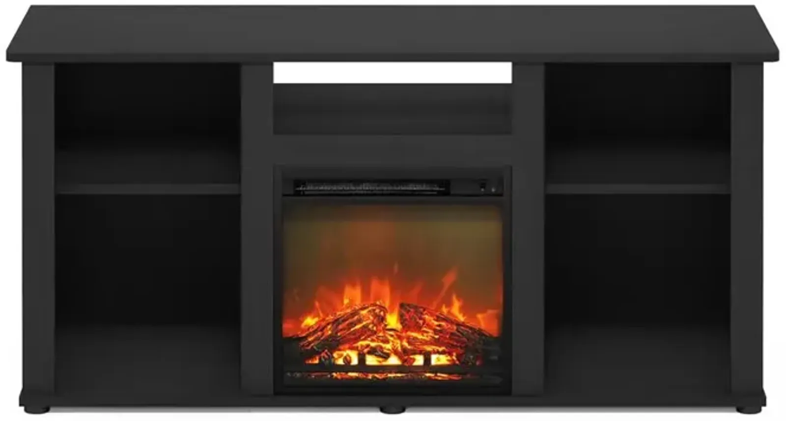 Fireplace TV Entertainment Center with Open Storage Compartment for TV up to 55"