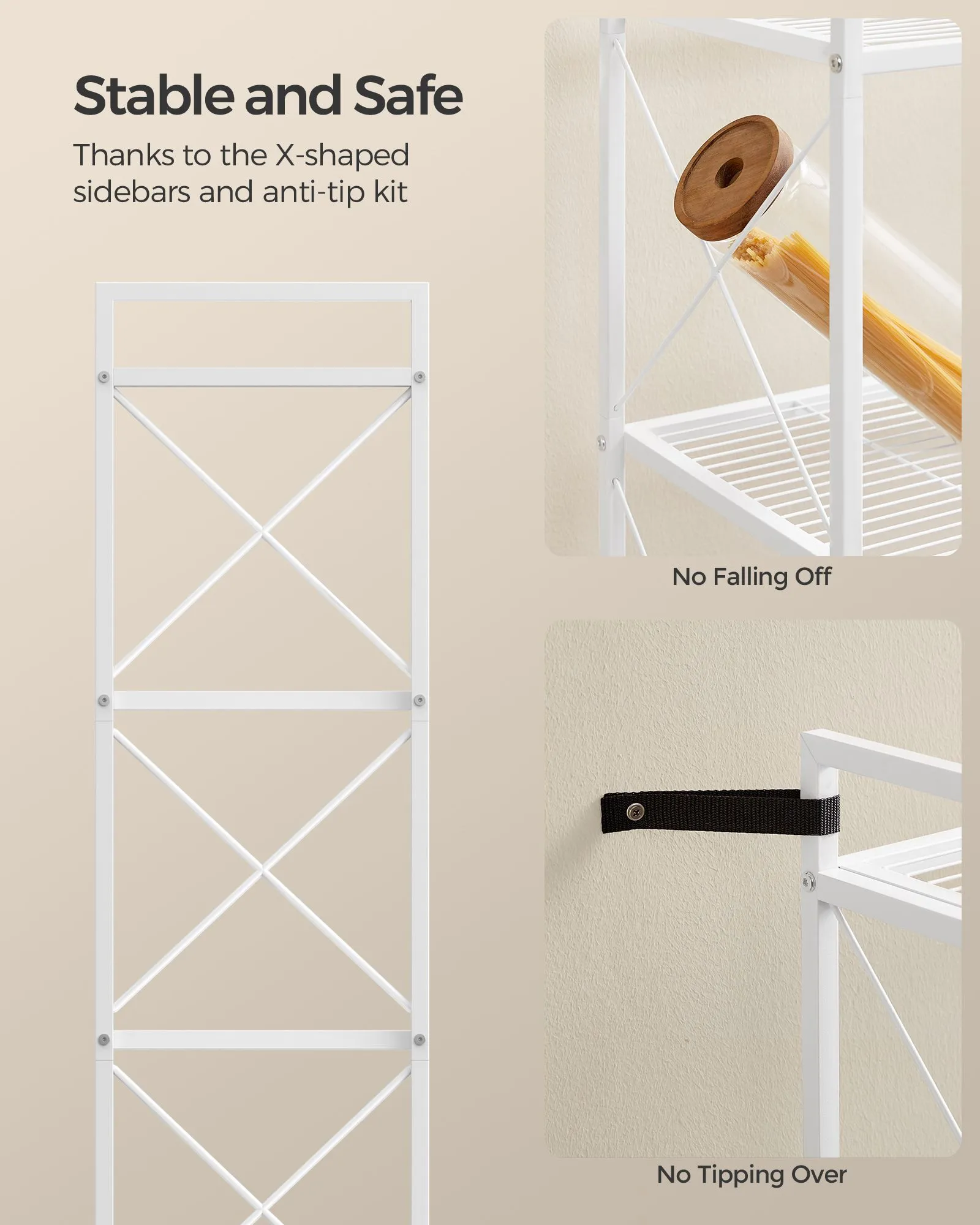 23.6" Wide Storage Rack with X Side Frames Cloud White