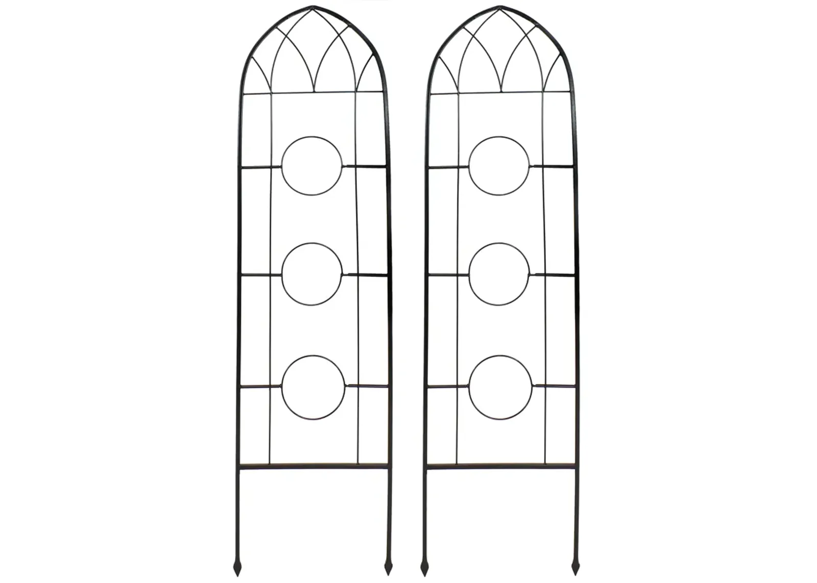 Sunnydaze 2-Piece Arched Wall Trellis with Flowerpot Supports