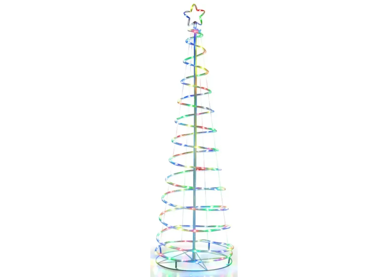 Hivvago 6 Feet Light Up Spiral Christmas Tree with Tree Top Star-White