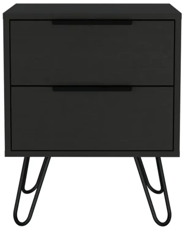 Streamdale Mansfield 2-Drawer Rectangle Nightstand Black Wengue