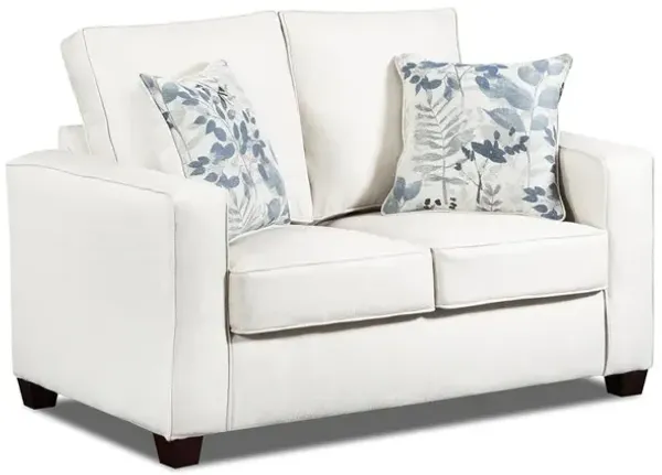 American Furniture Classics Living Room Relay Mist Loveseat with Two Throw Pillows