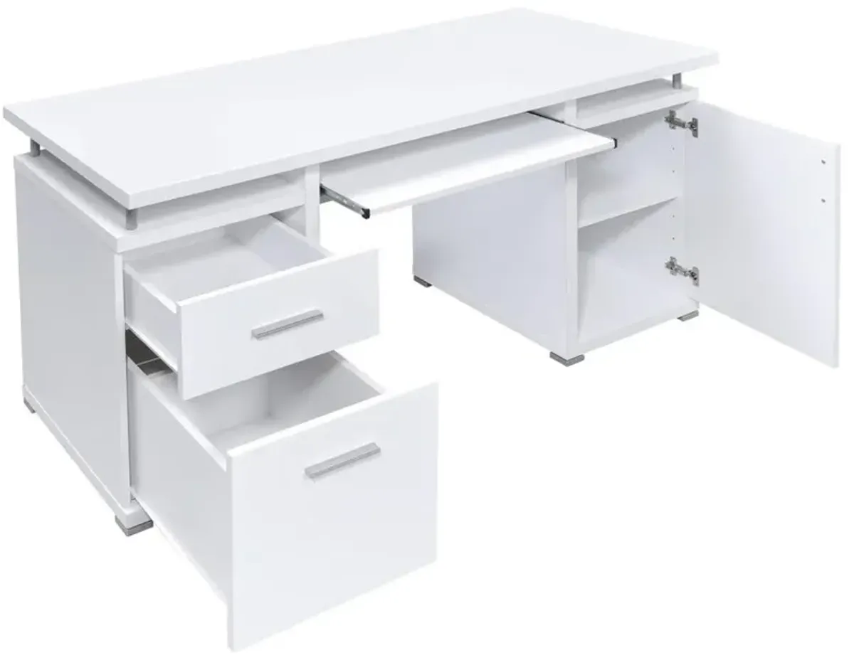 Tracy 2-drawer Computer Desk White