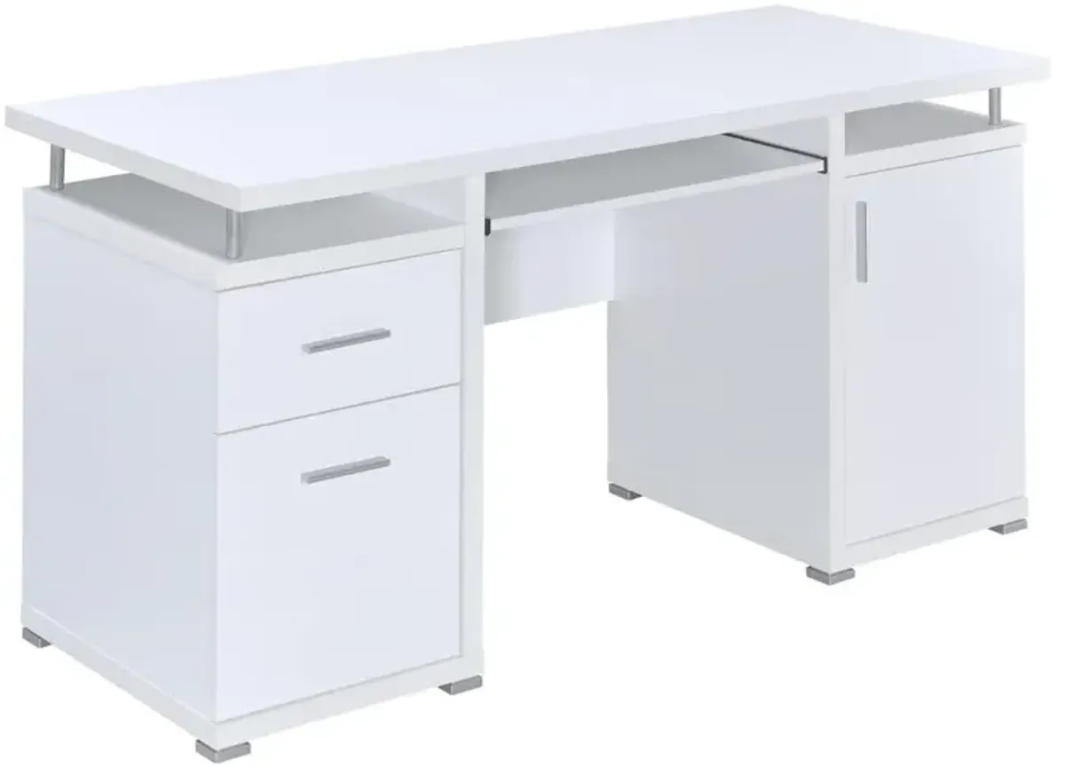 Tracy 2-drawer Computer Desk White