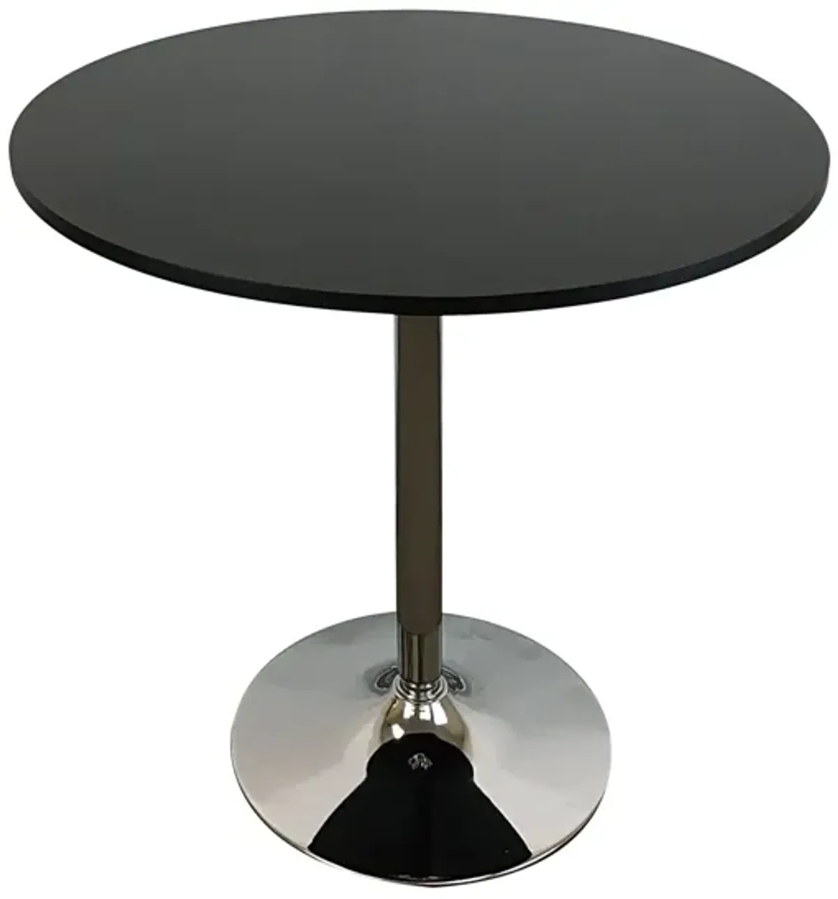 RD WOOD TOP DINING TABLE W/ CHROME BASE