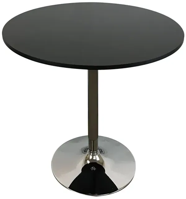 RD WOOD TOP DINING TABLE W/ CHROME BASE