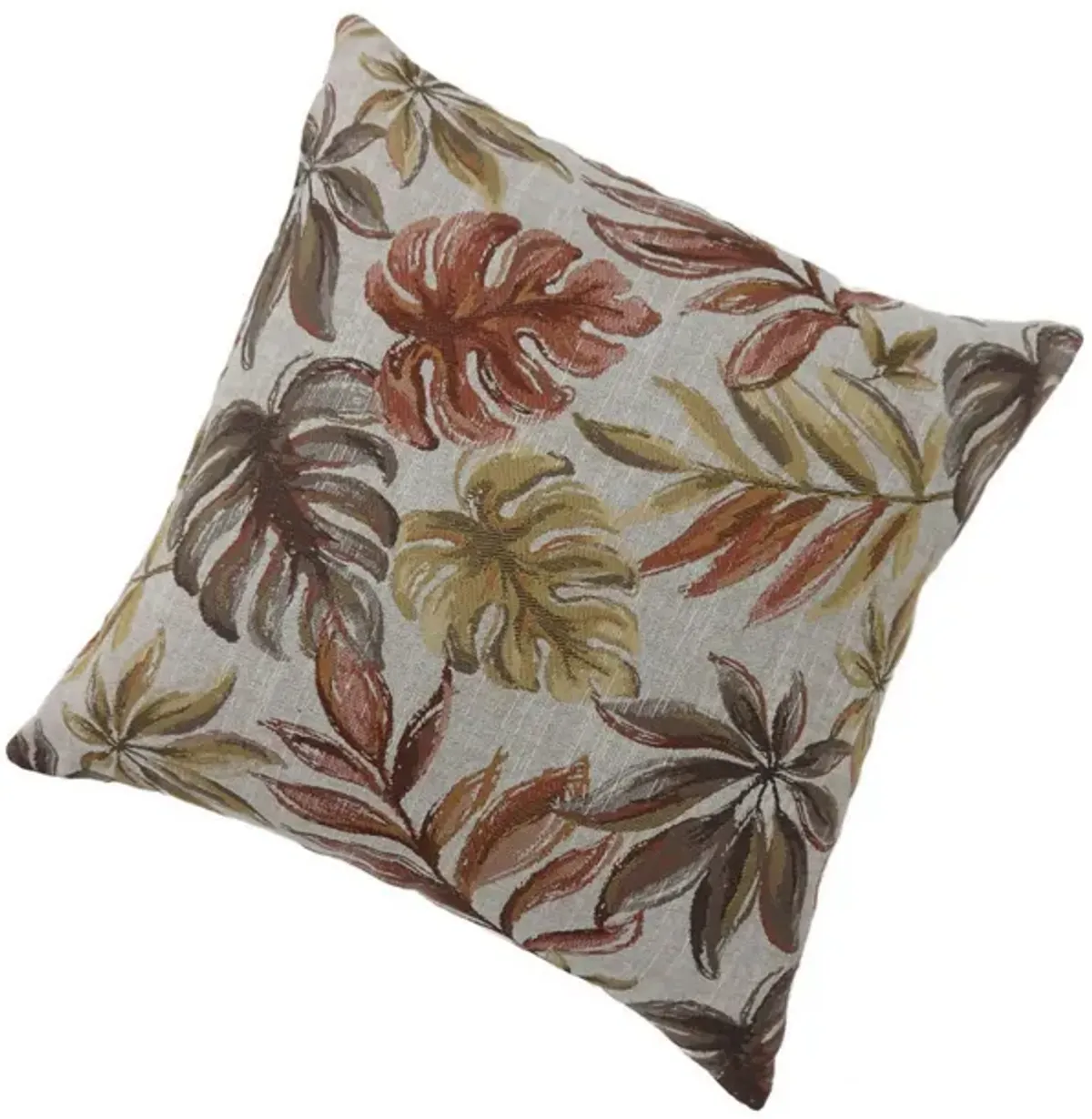 Contemporary Style Leaf Designed Set of 2 Throw Pillows, Red-Benzara