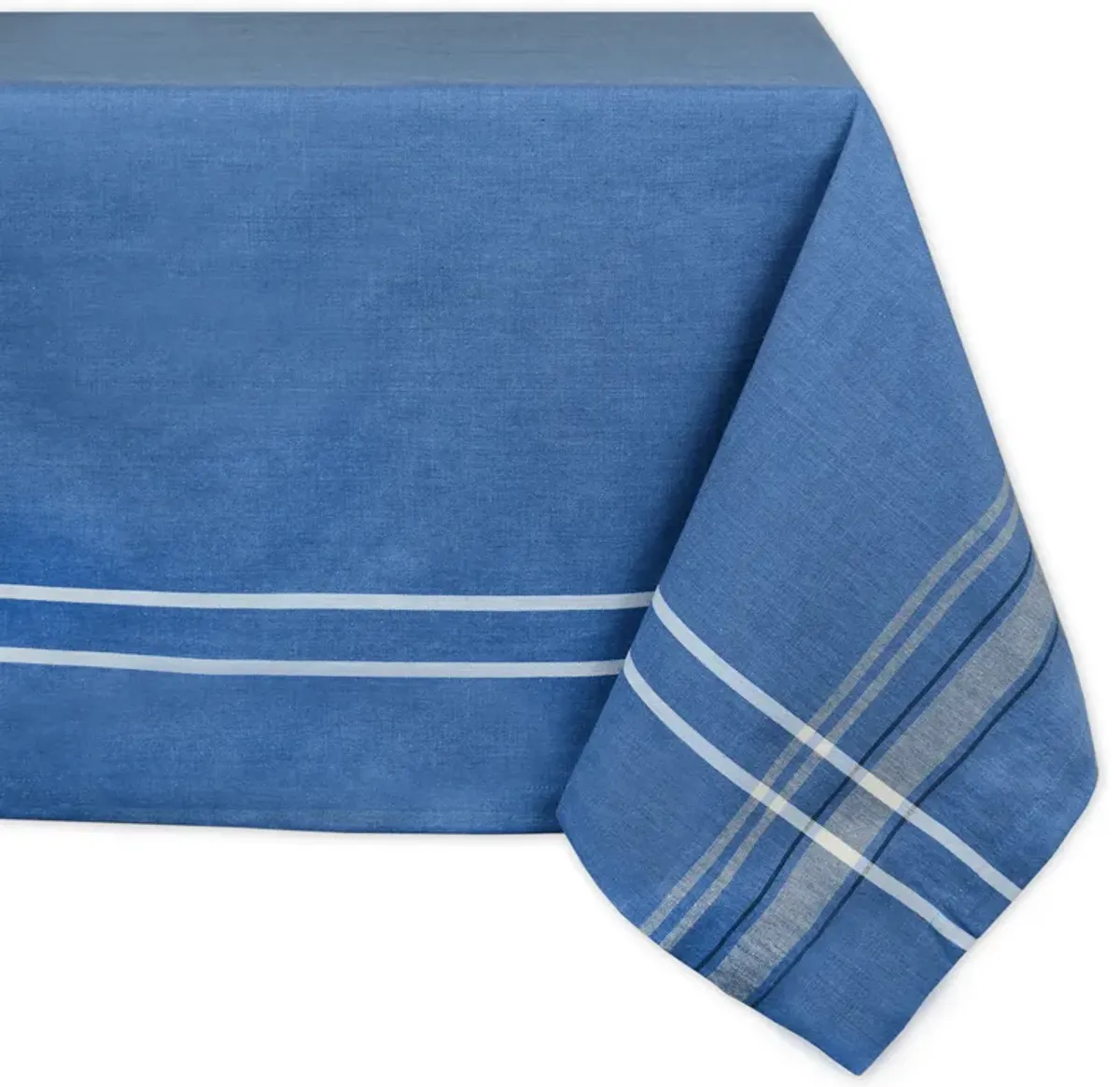 Blue French Striped Pattern Rectangular Tablecloth 60" x 84"