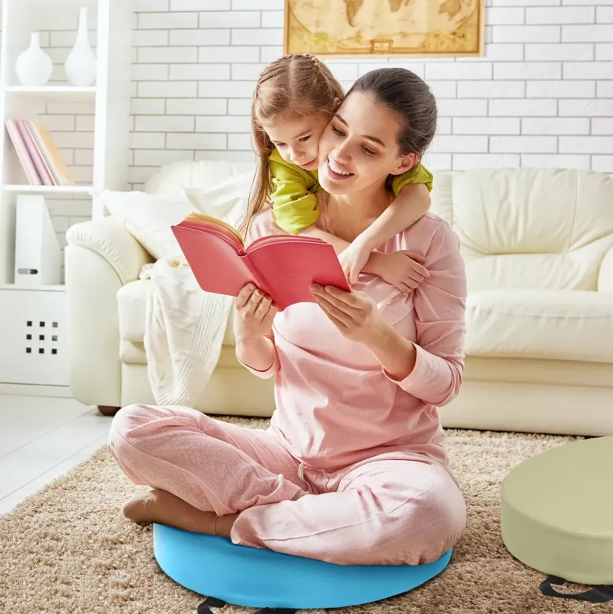 6 Pieces 15 Inch Round Toddler Floor Cushions