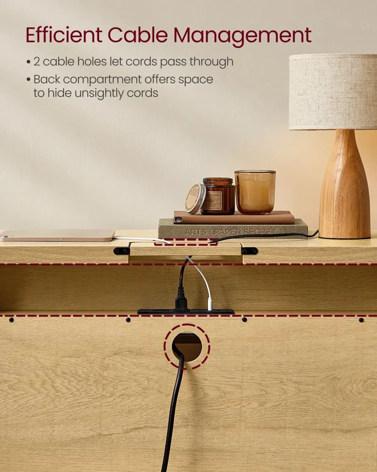 Console Table with Built-In Power Outlets – Modern Entryway Charging Station