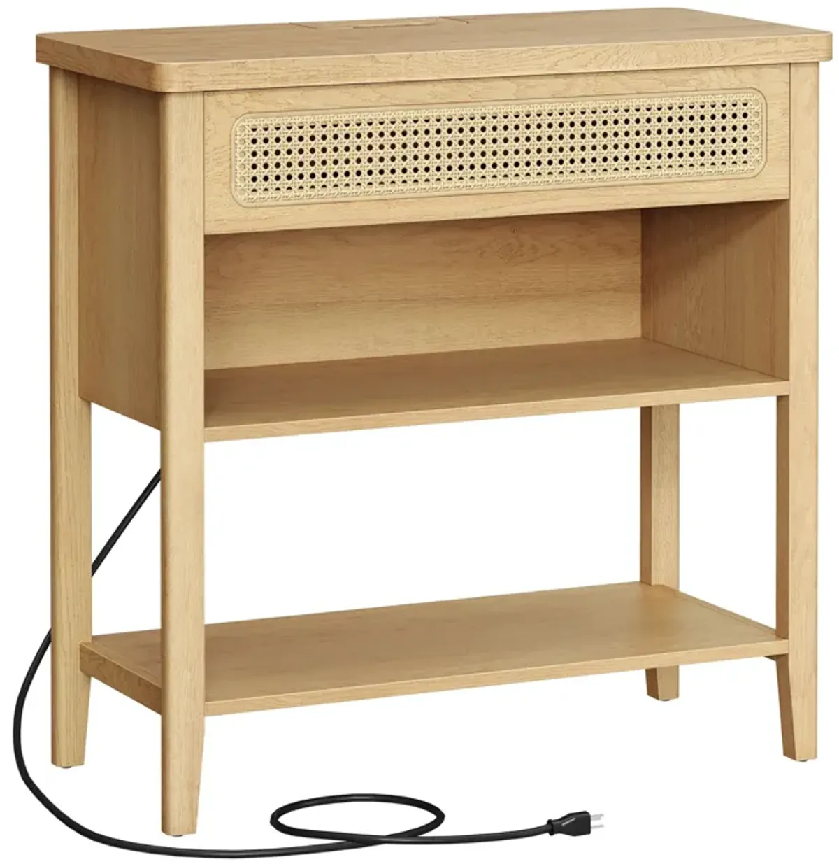 Console Table with Built-In Power Outlets – Modern Entryway Charging Station