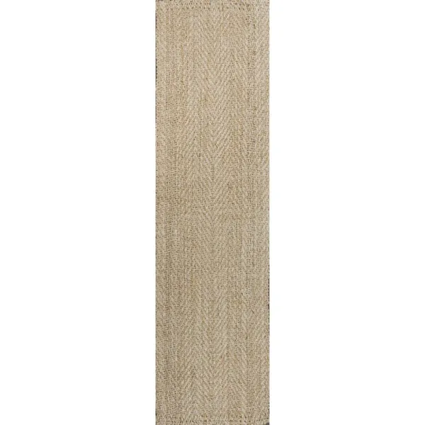 Espina Hand Woven Herringbone Chunky Jute Ivory Rug