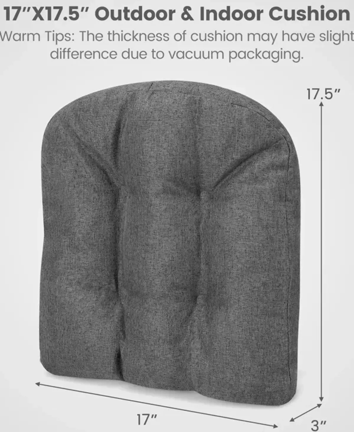 4 Pack U-Shaped Chair Pads with Polyester Cover