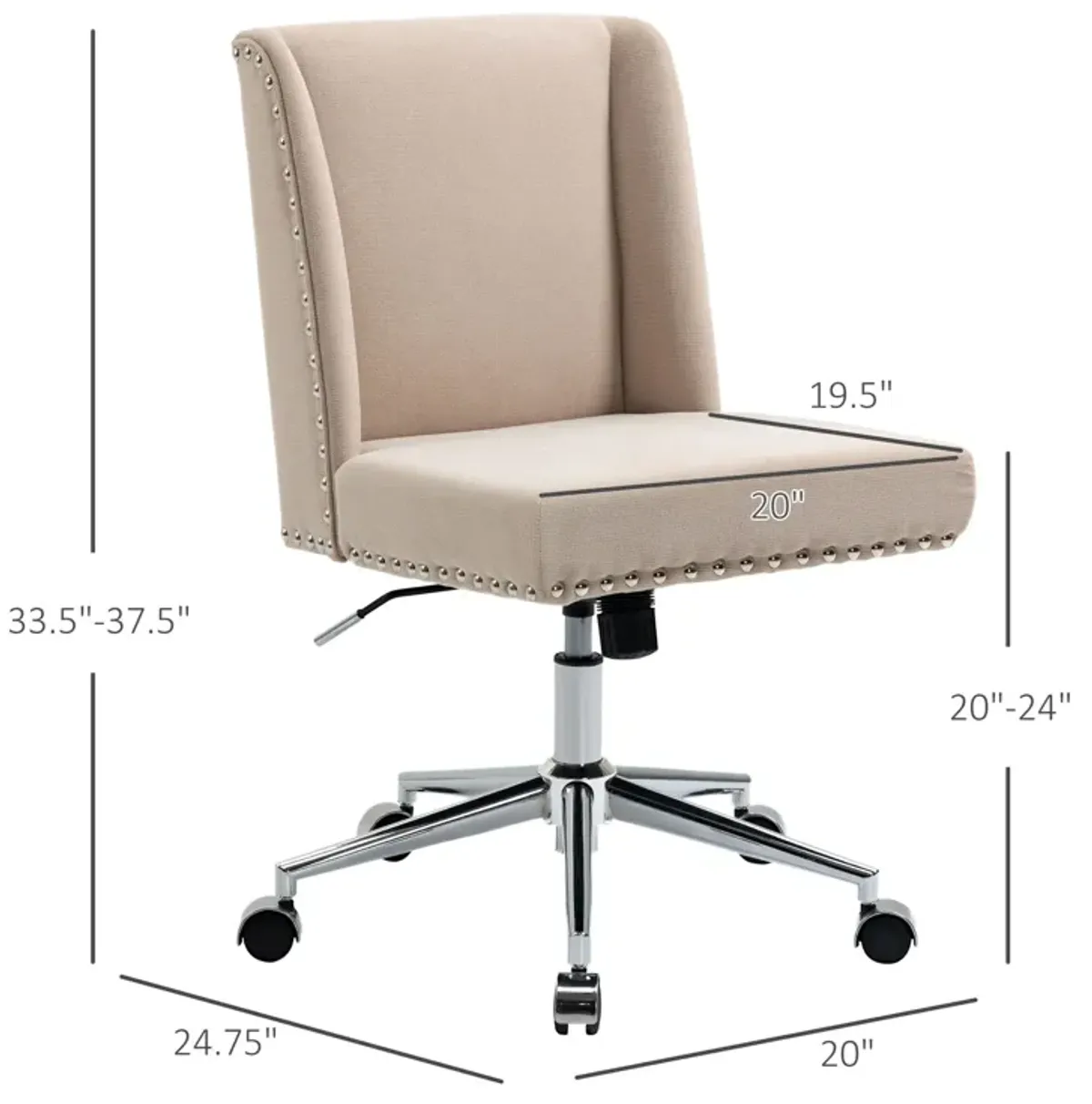 Beige Task Chair: Ergonomic Office Chair with Adjustable Tension