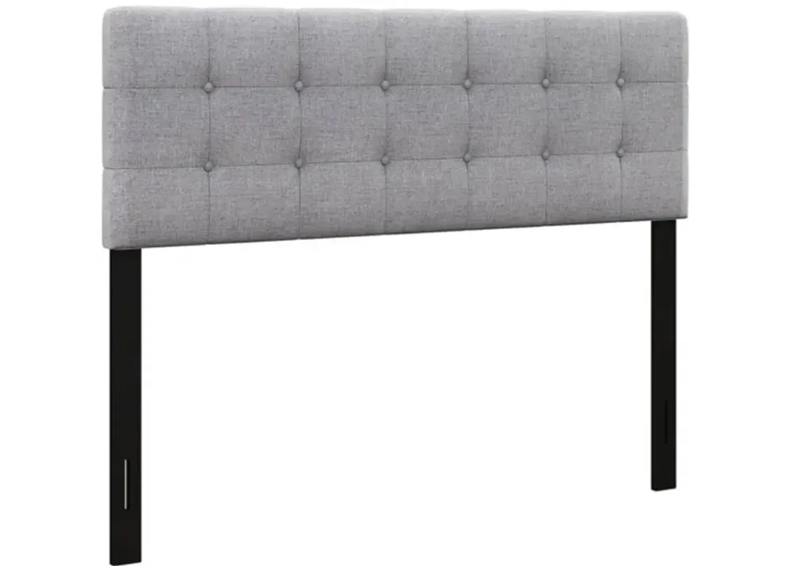 Hivvago Linen Upholstered Headboard with Solid Rubber Wood Legs-Gray