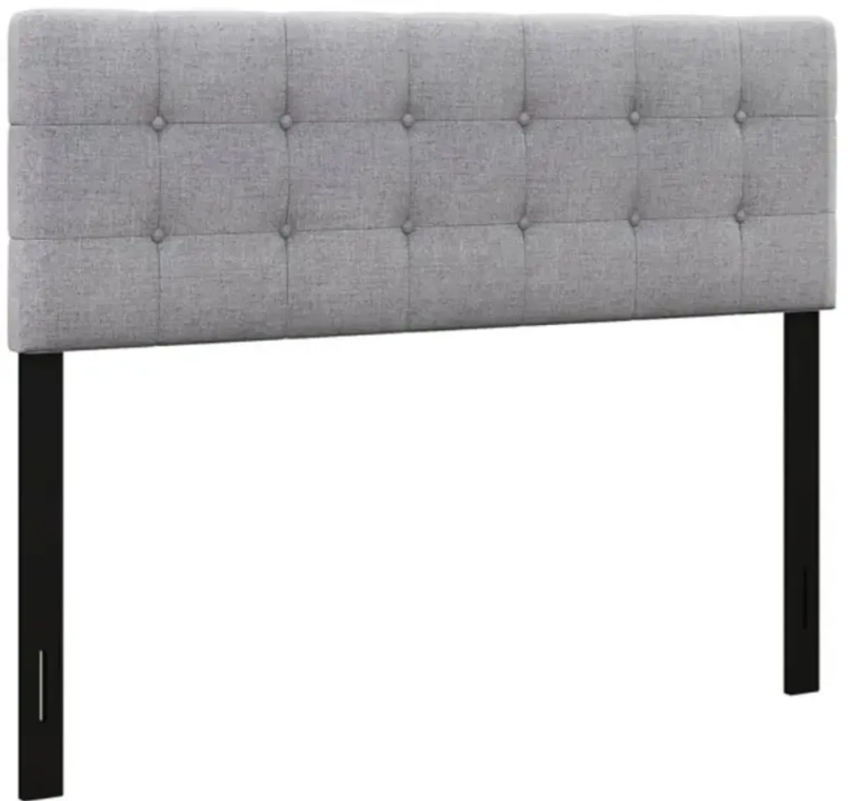 Hivvago Linen Upholstered Headboard with Solid Rubber Wood Legs-Gray