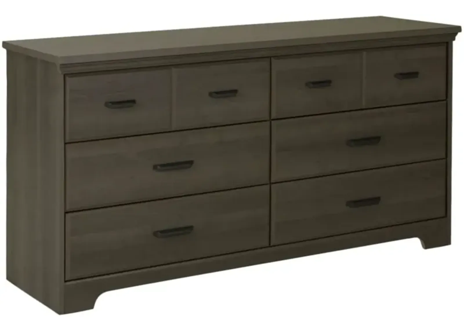 Hivvago Bedroom 6 Drawer Double Dresser Wardrobe Cabinet in Grey Maple Finish