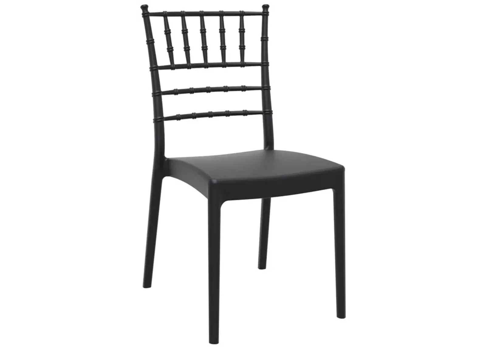 36" White Stackable Outdoor Patio Armless Dining Chair