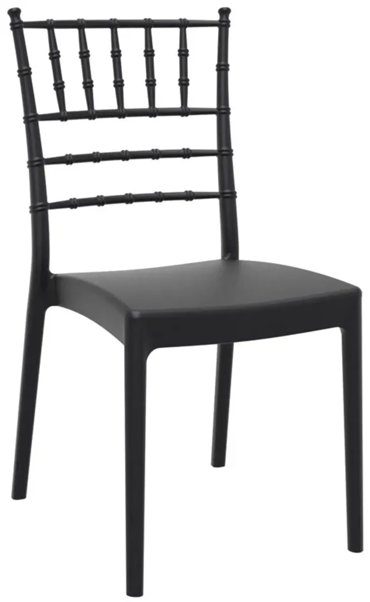 36" White Stackable Outdoor Patio Armless Dining Chair