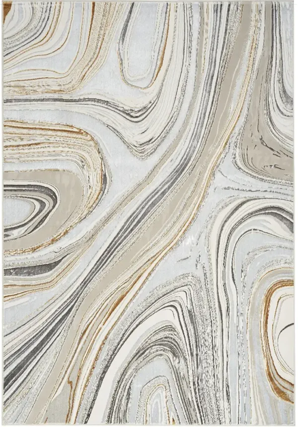 Glitz GLZ21 Gray/Gold 5'3" x 7'3" Rug