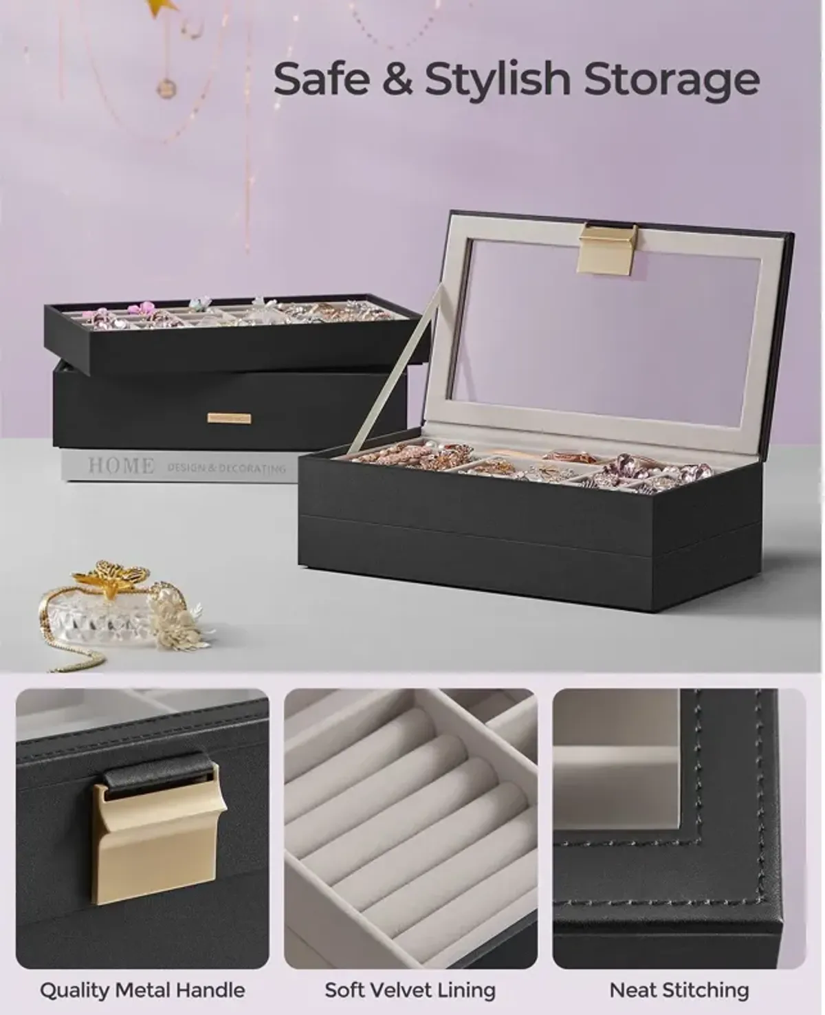 4-Tier Stackable Jewelry Trays for Organized Accessory Storage