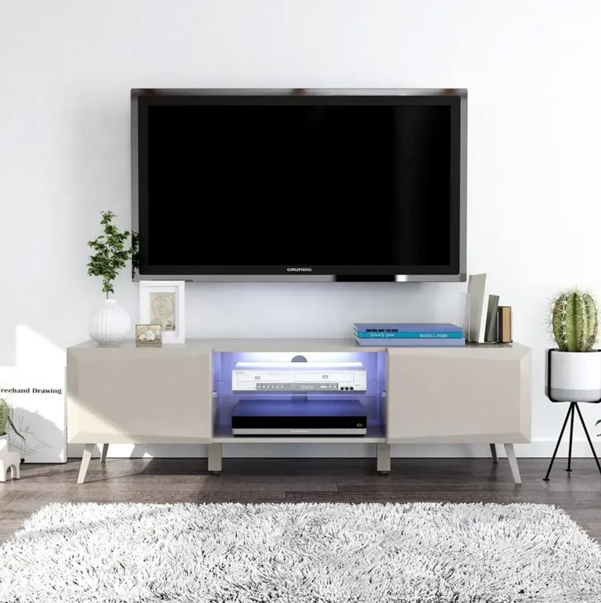 Burke 2-drawer TV Console Grey Driftwood