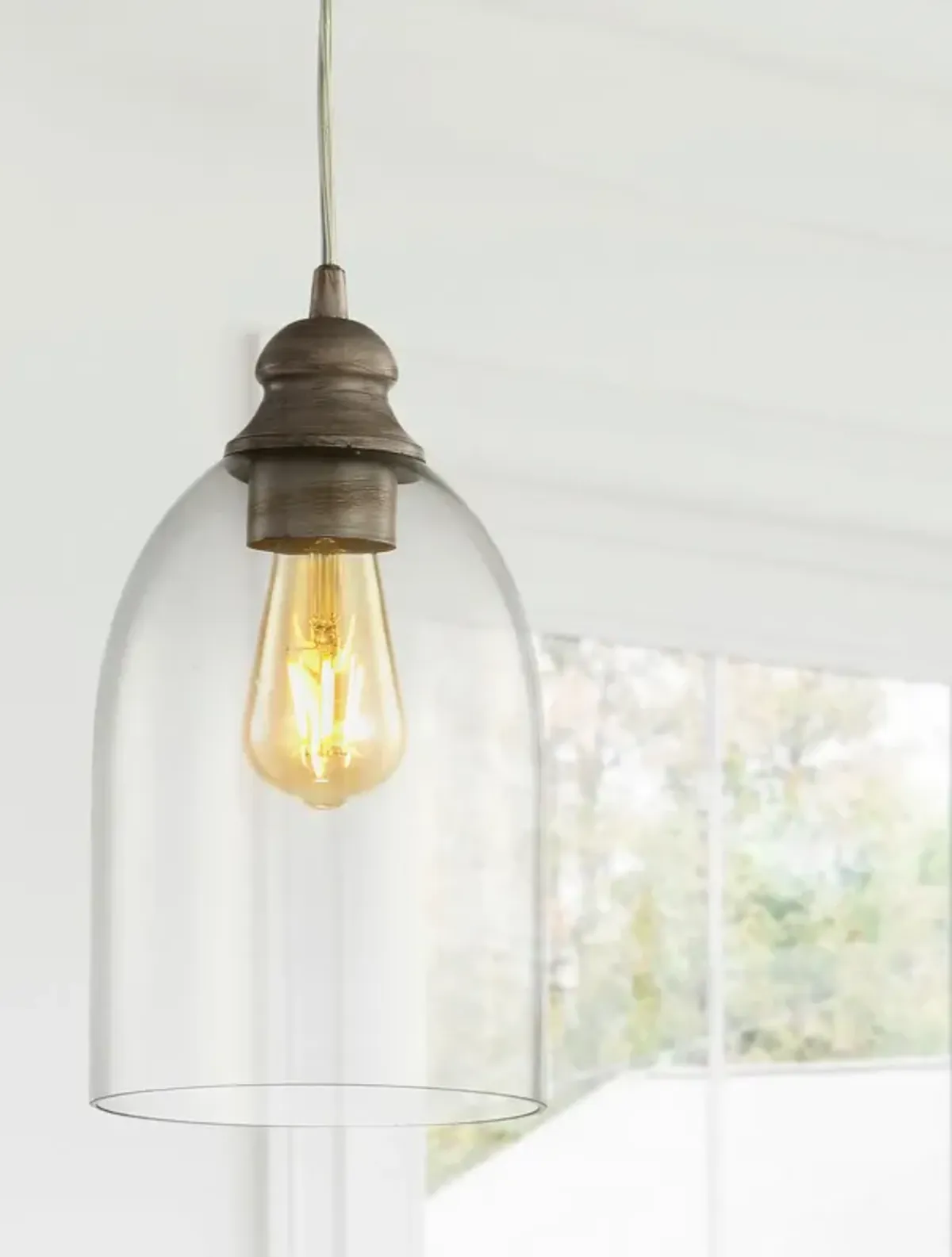 Fontaine Adjustable Greige Glass LED Pendant