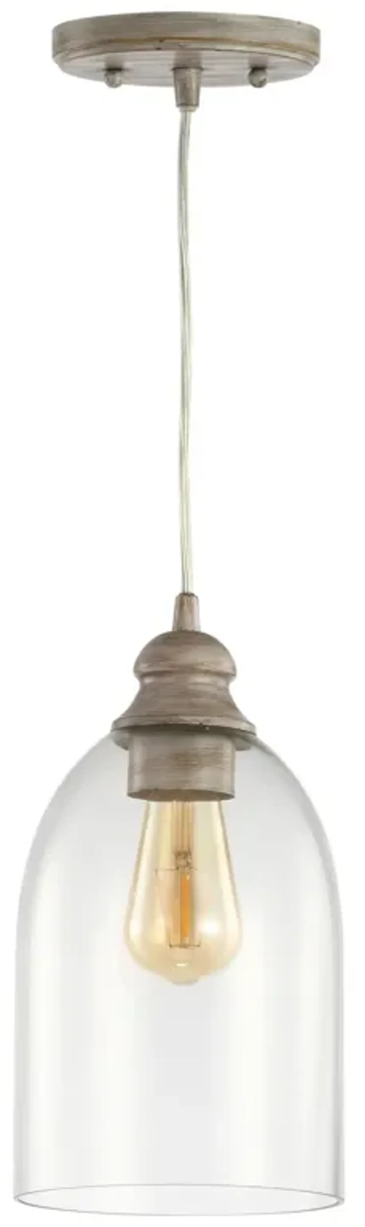 Fontaine Adjustable Greige Glass LED Pendant