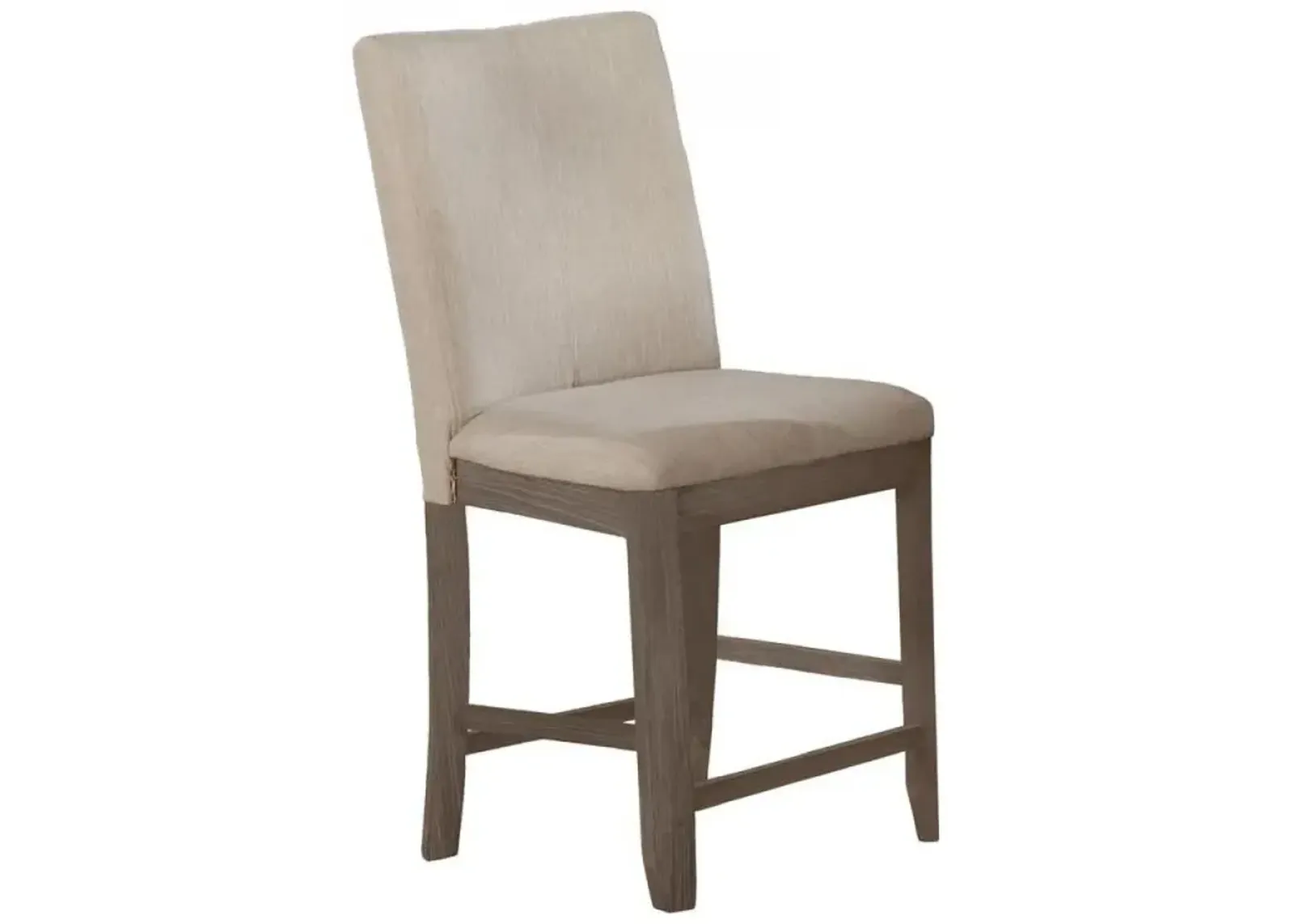 Beige linen fabric counter height dining side chairs (SET OF 2)