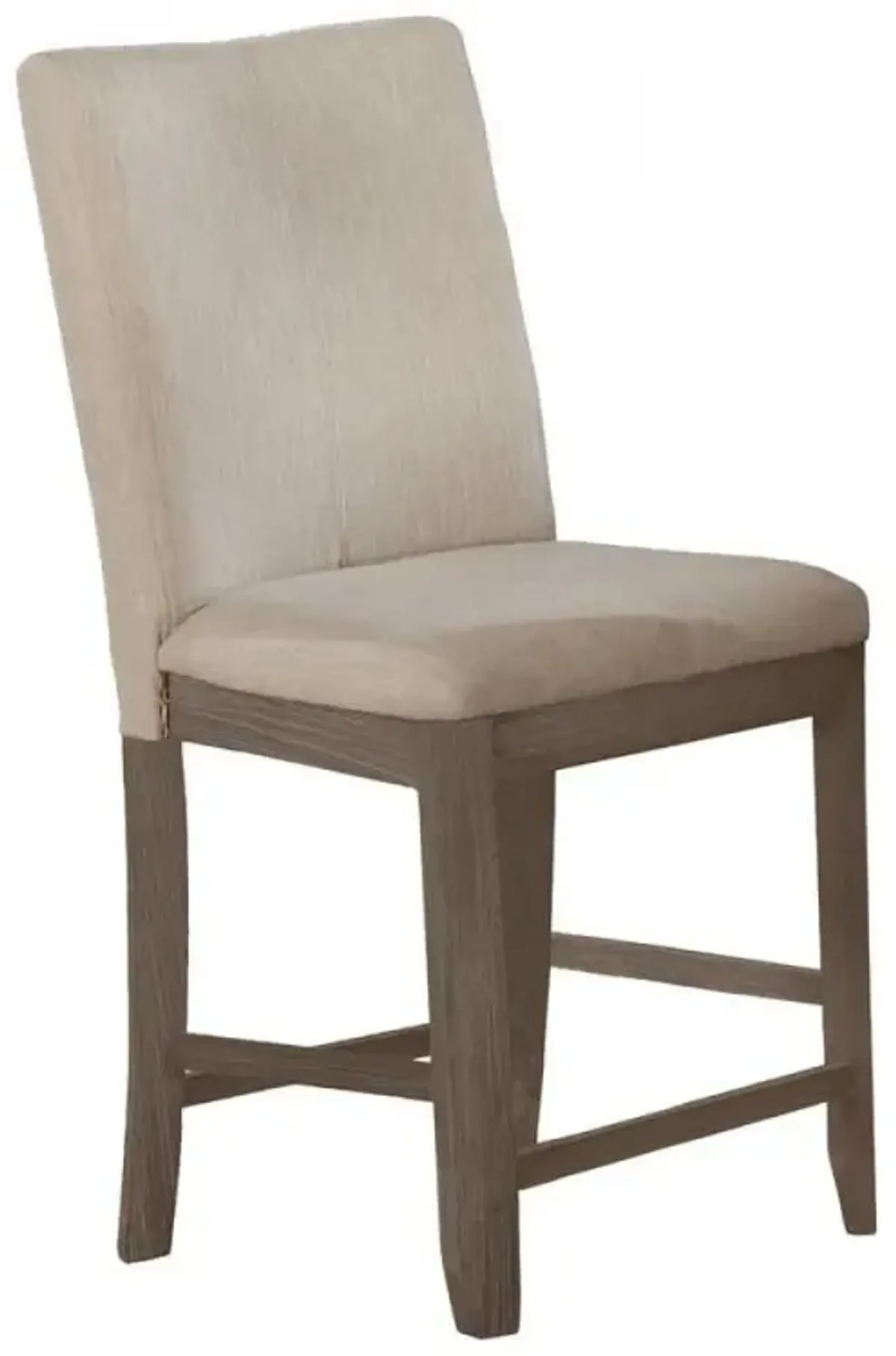 Beige linen fabric counter height dining side chairs (SET OF 2)