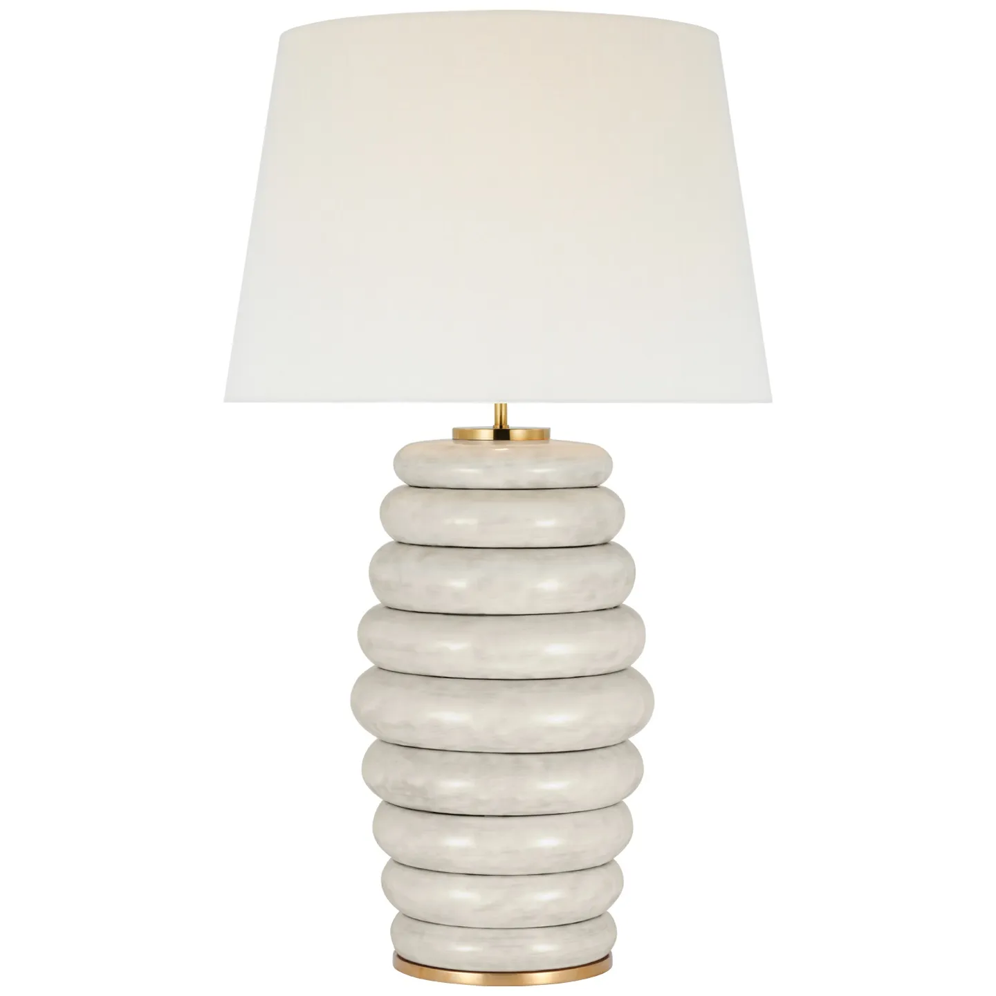 Phoebe Extra Large Stacked Table Lamp in Antiqued White