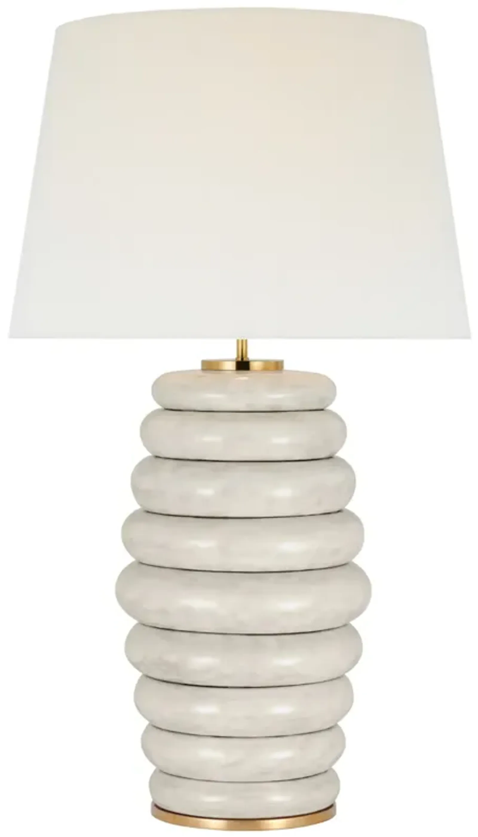 Phoebe Extra Large Stacked Table Lamp in Antiqued White