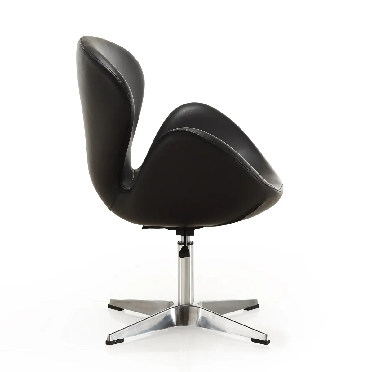 Raspberry Swivel Accent Chair in Black