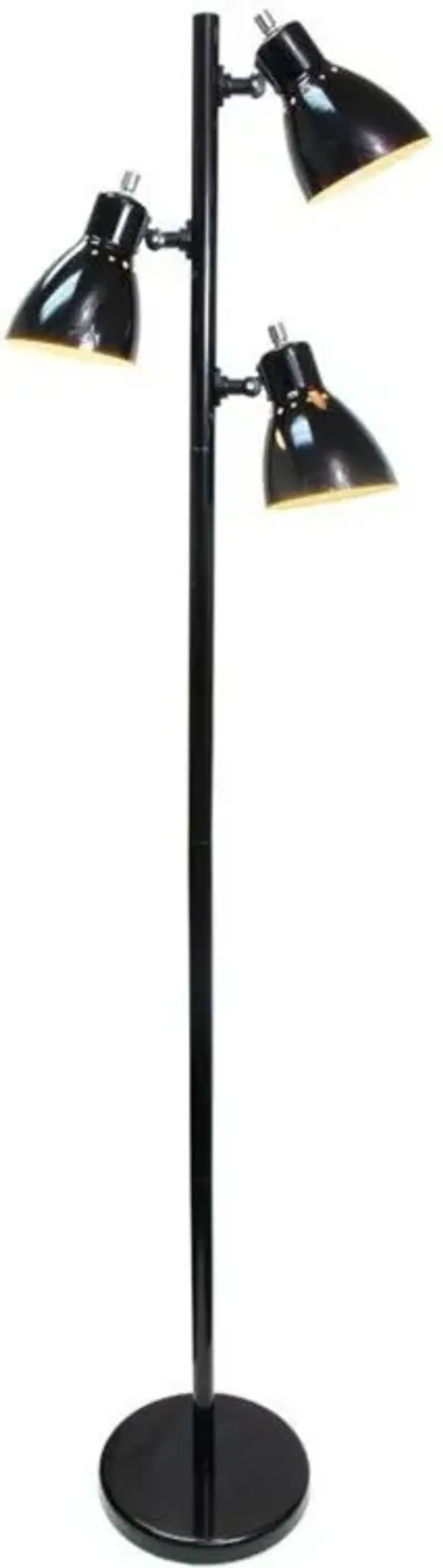 Hivvago 64-inch Black 3-Light Tree Lamp Spotlight Floor Lamp