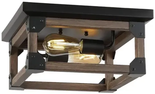 Cheshire 2-Light Iron Rustic Farmhouse LED Flush Mount