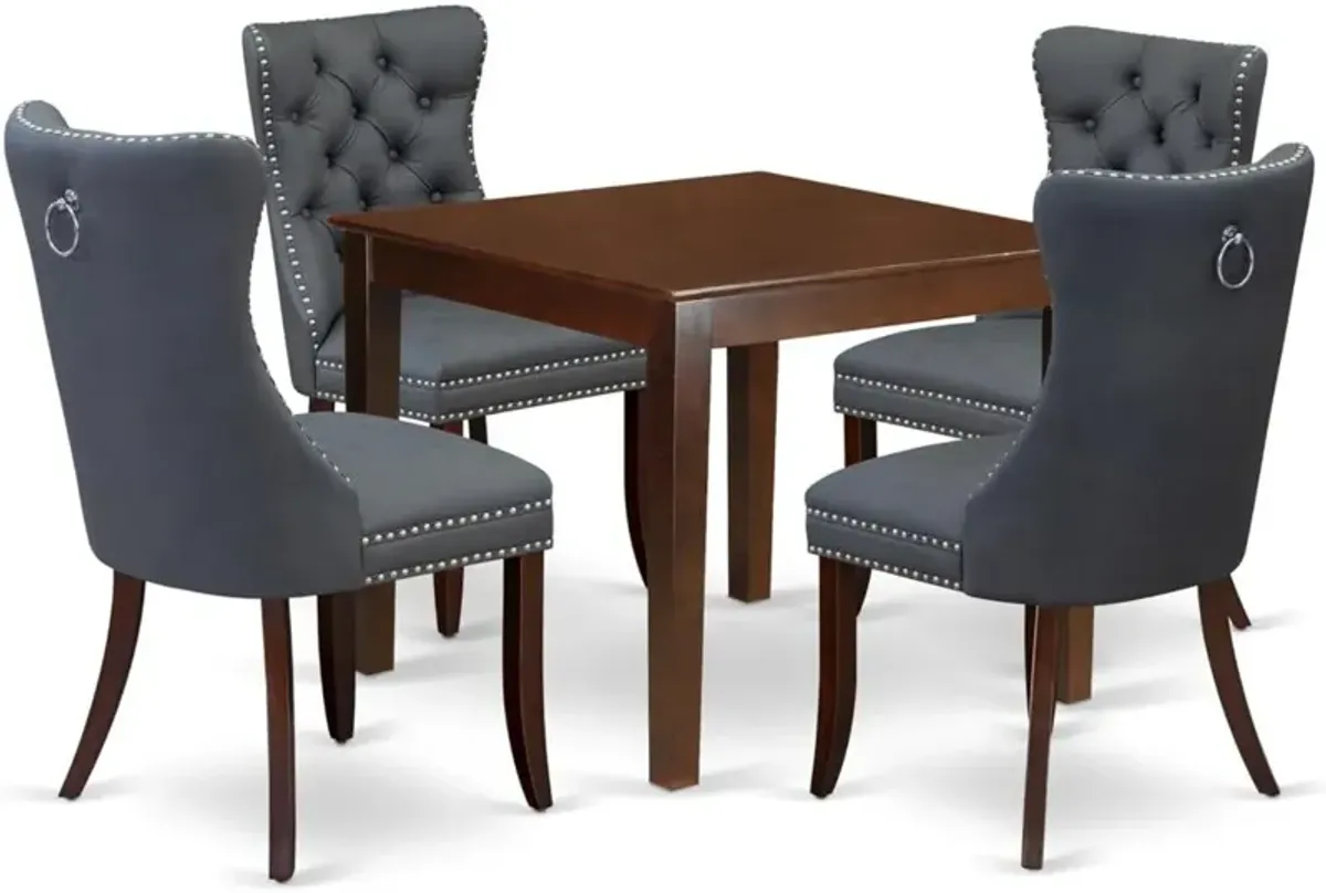 5 Piece Dining Room Table Set Consists of a Square Solid Wood Table