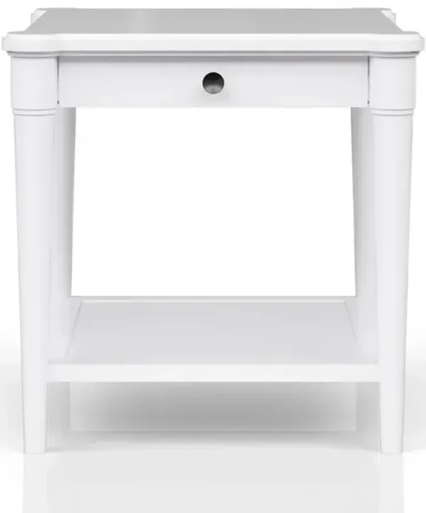 Wilmington Wood End Table-White